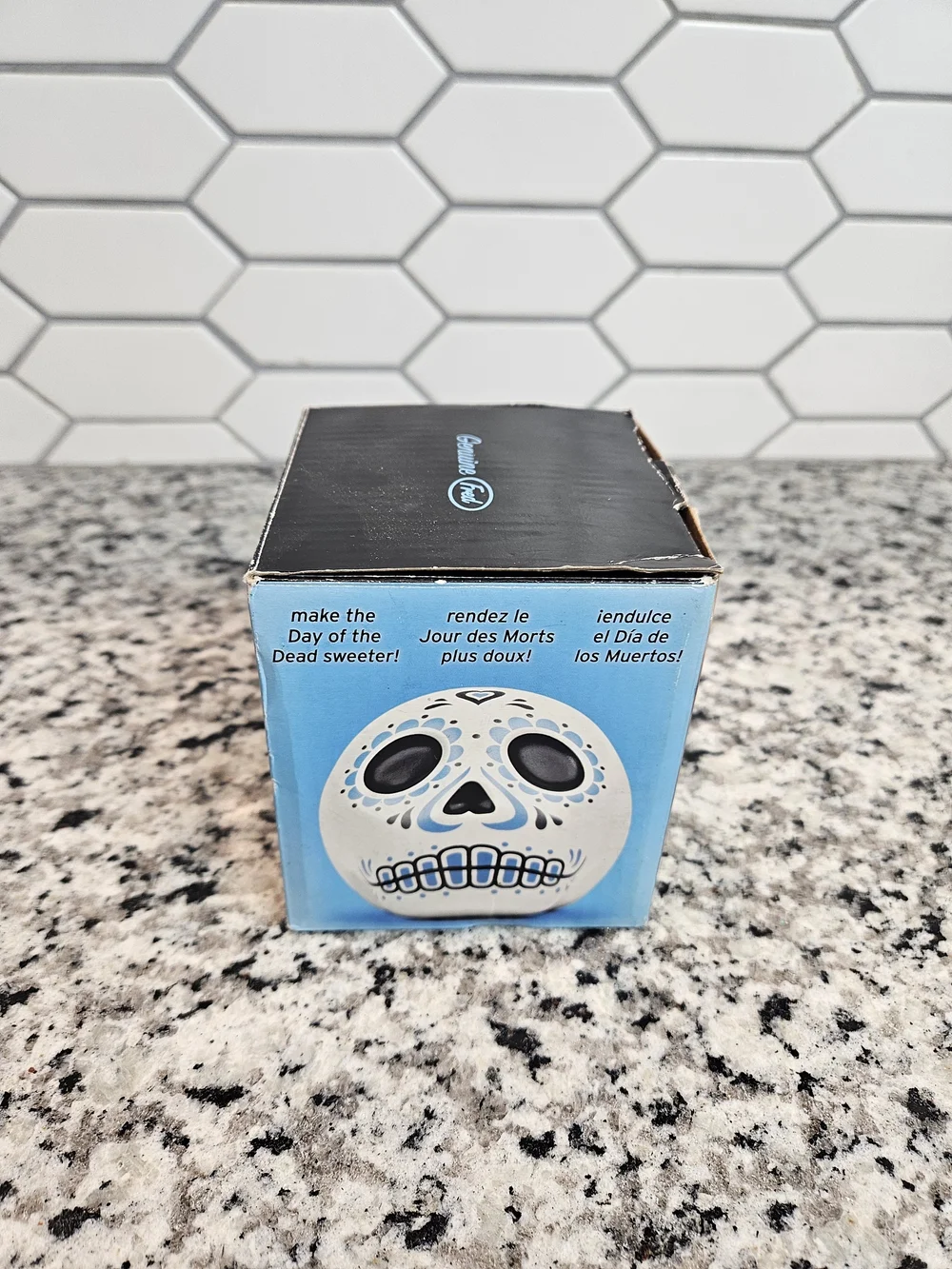 Fred White and Light Blue Sweet Spirits Sugar Skull Decorative Sugar Shaker